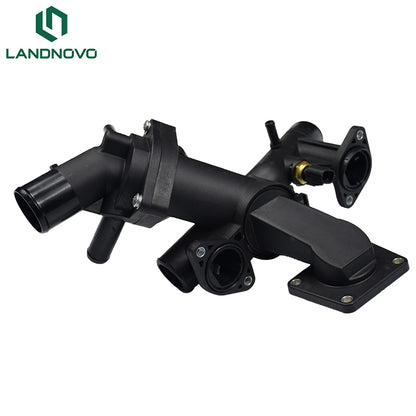 LANDNOVO LR005631 thermostat housing showing opening temperature marking and mounting points for Land Rover LR3