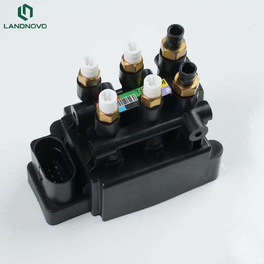 LANDNOVO 4N0616013A air suspension valve block showing solenoid connectors and air ports for Audi A6/S6 Avant quattro